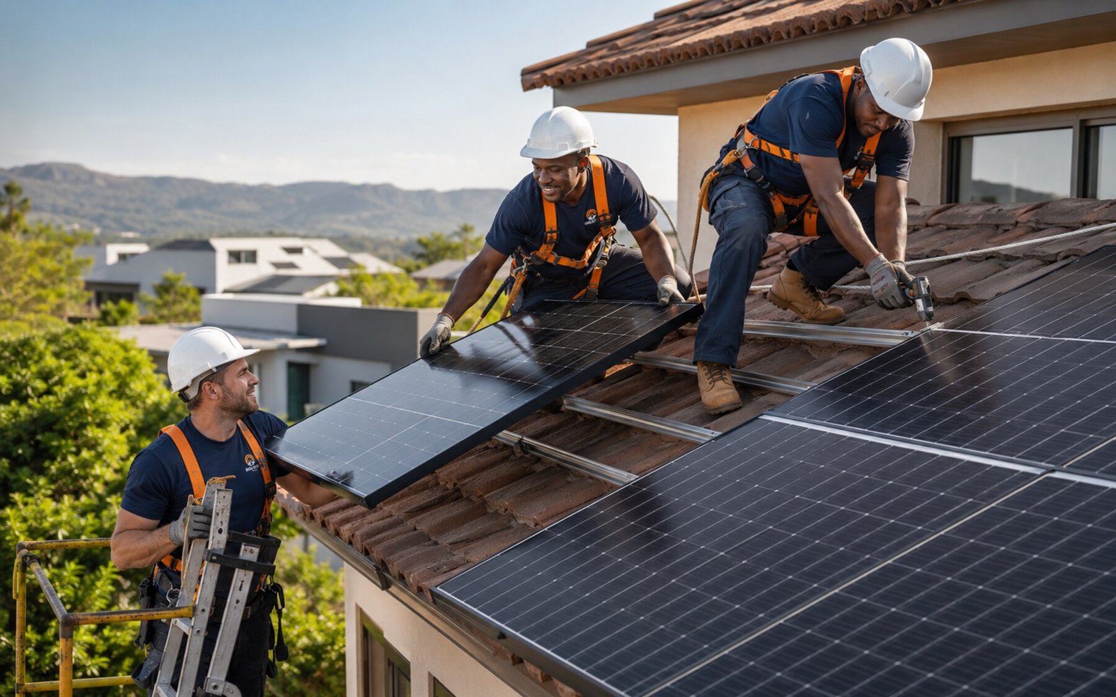 Big Solar professional team installing solar panels